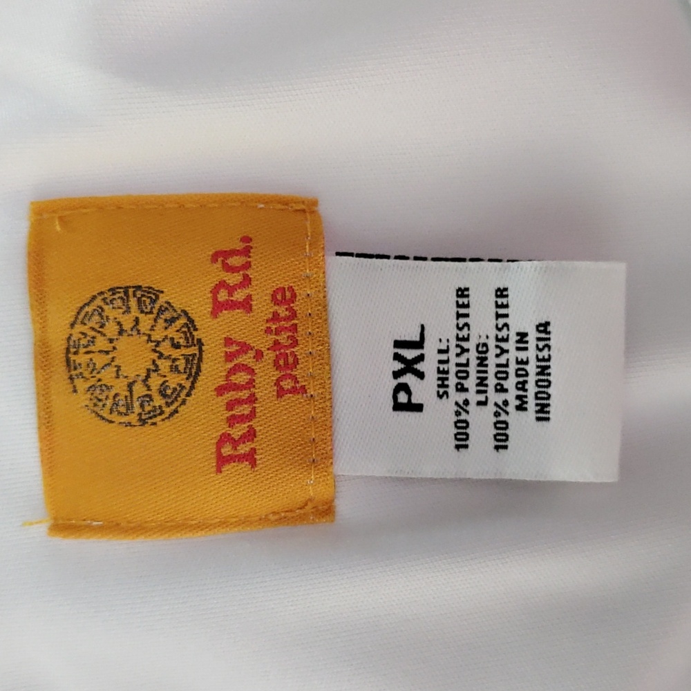 *H172 Ruby Rd white Garden Party ruffle neck blouse PXL NWT FINAL PRICE - Picture 7 of 9